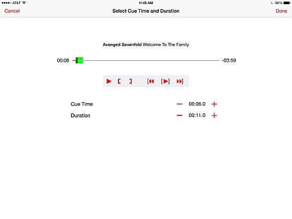 Select the song position and duration with this custom music editor